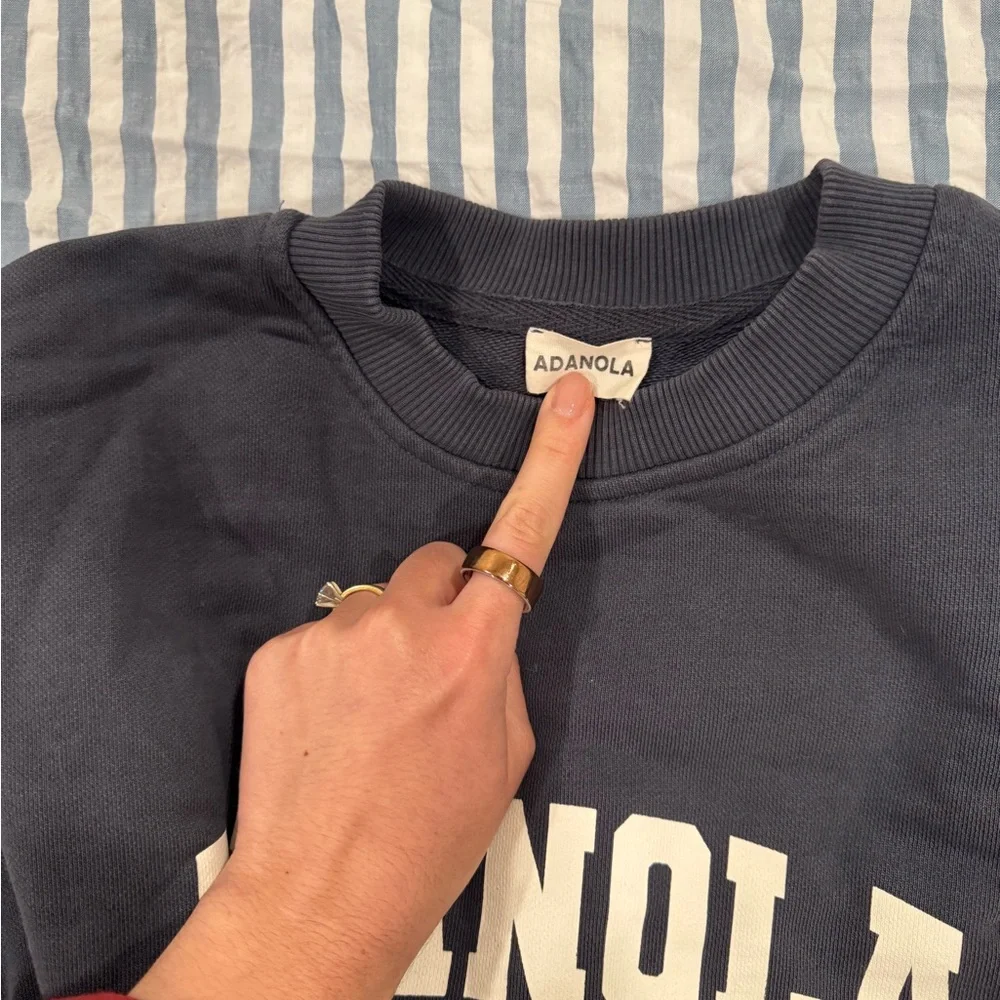 Adanola Varsity Oversized Sweatshirt in Midnight Blue - Picture 3 of 4